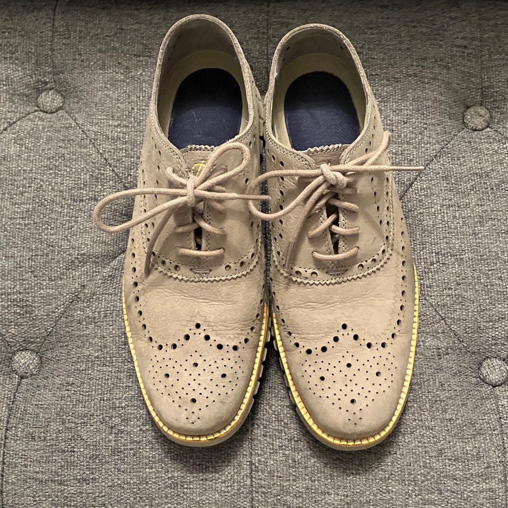 Cole Haan Men's Tan ZERØGRAND Brogue Oxfords